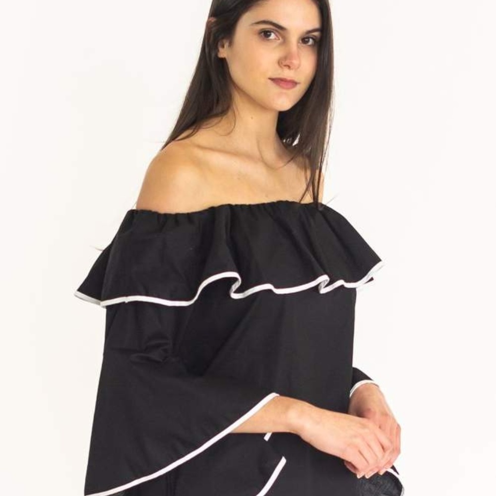 Poplin Top - Navy